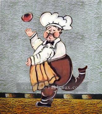cuisinier dansant décoratif original Peintures à l'huile